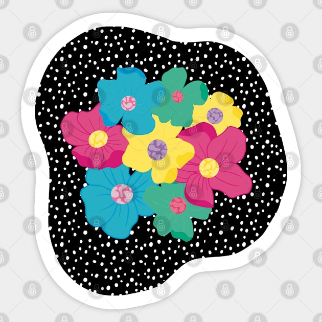 Spots and Flowers Blob Sticker by Gemello Prints